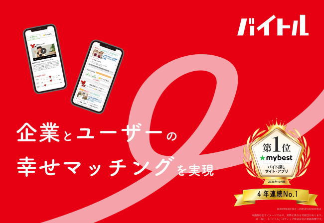 バイトルは企業とユーザーの幸せマッチングを実現。バイト探しサイト・アプリ4年連続第1位のアルバイトサイトです。